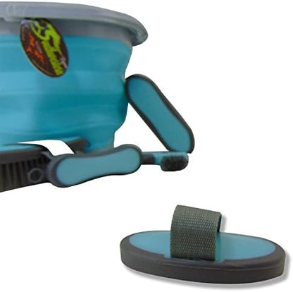 Collapsible Grooming Kit 10 Liter Bucket and 5 Grooming Tools - By Southwestern Equine - Turquoise
