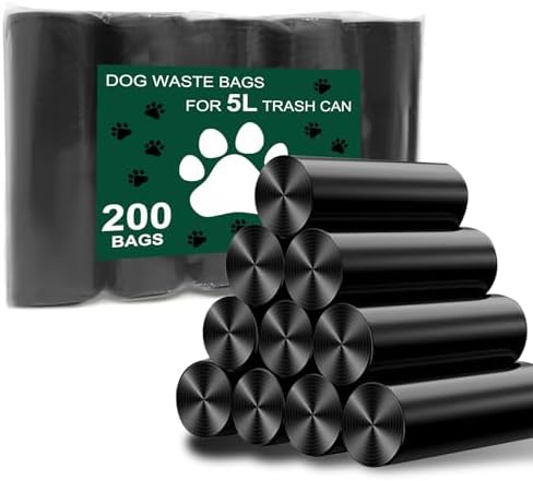 Dog Waste Bags - 200 Pcs Dog Poop Bags for 5L Dog Poop Trash Can Outside