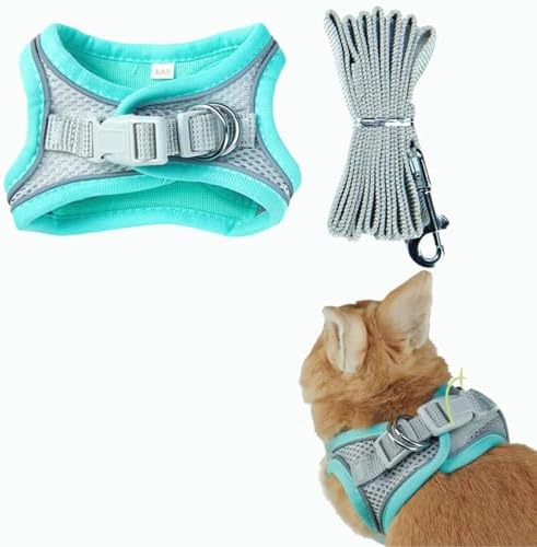 Escape Proof Rabbit Harness and Leash Set Breathable Mesh Vest (Green,M)