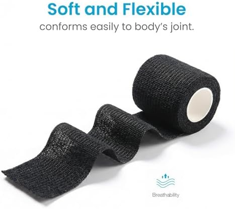 WePet Pet Wrap, Self-Adhesive, Only Sticks to Itself, Non-Woven Tape for Dog Legs, Paws, Wounds, First Aid Cohesive Gauze for Horse, Cat, Bird, Animal, 6 Rolls, 2 Inch, Solid Color