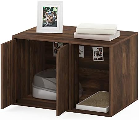 Furinno Peli Litter Box Enclosure, Small, Columbia Walnut