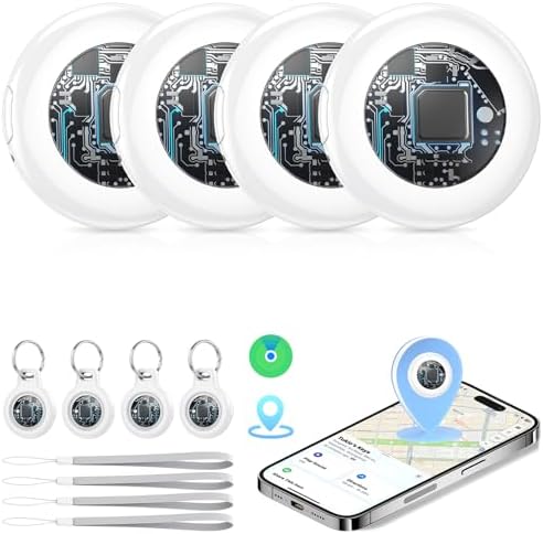 Air Tracker Tags-4 Pack (iOS Only), [Apple MFi Certified] Key Finder