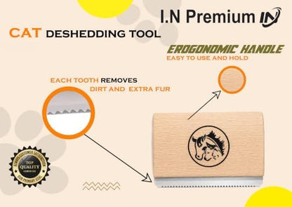 Cat Brush for Shedding & Cat grooming tool for Indoor Pet Grooming Tool Cats Deshedder undercoat brush Works for Short & Long Haired Pets Hair removal comb 2.5 inch