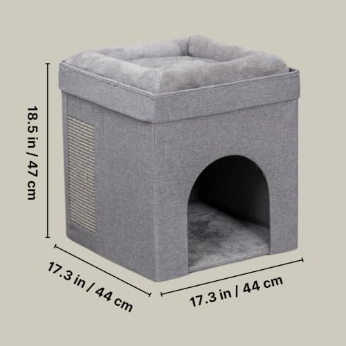 Trixie Crazy Cube Stackable Cat Condos, Gray, 1-Story