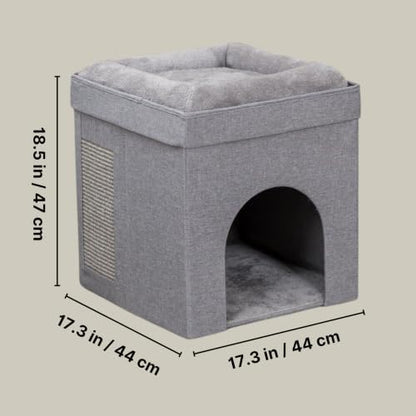 Trixie Crazy Cube Stackable Cat Condos, Gray, 1-Story
