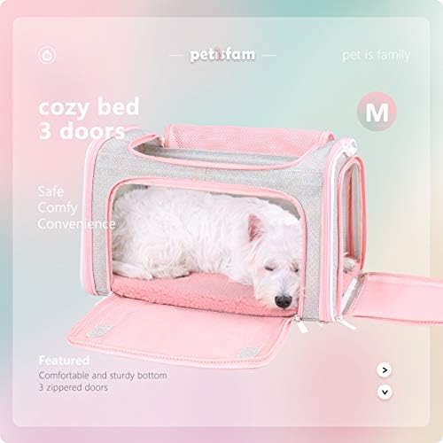 Soft Cute Travel Pet Carrier Bag for Medium Cats, Kitty and Puppy, Fantasy Pink, M