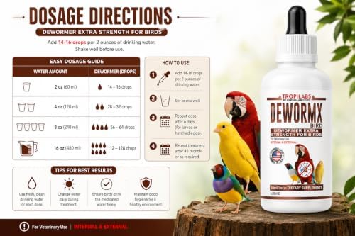 Farmalab Natural Dewormer Internal & External 100 Tabs Poultry - Vitamin for Poultry Rooster Hen Chicken Baby Chick Doves Pigeons and All Caged Birds (All Caged Birds)