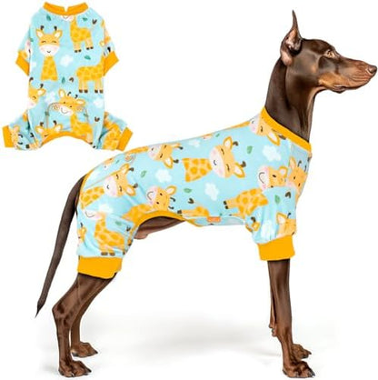 KYEESE Velvet Dog Pajamas for Large Dogs Onesie for Daily Wear, Giraffe