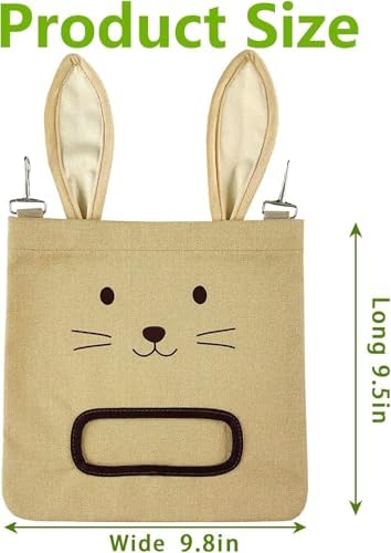 Rabbit Hay Feeder Bag - Hanging Rabbit Hay Feeder for Rabbits, Guinea Pigs and Chinchillas, Moss and Alfalfa Hay（Gray）
