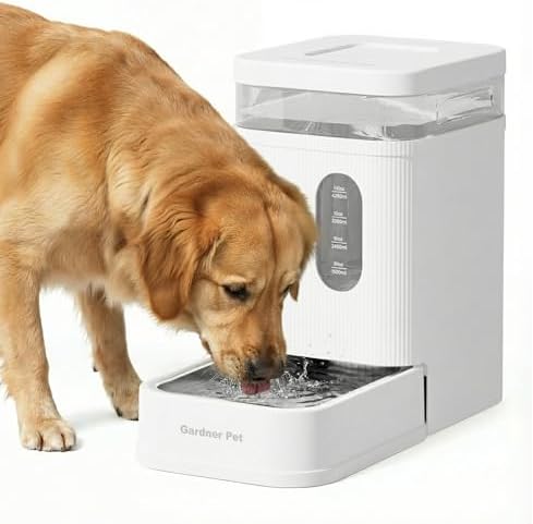 1.7 Gallon Automatic Dog Water Dispenser with Stainless Steel Bowl