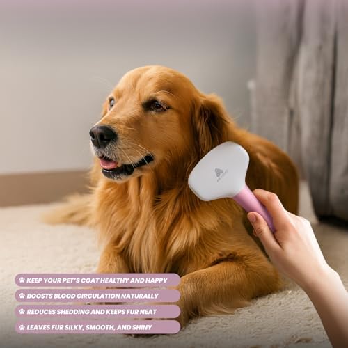 Slicker Brush for Grooming - Slicker Brush for Dogs and Cats can act as Deshedding Pet Tool for Healthy Coat Maintenance and Suitable for Short and Long Haired Dogs and Cats