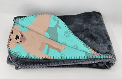 Caroline's Treasures MLM1056TBLT Yellow Labrador Retriever Soft Travel Blanket with Bag Airplane Blanket, Indoor Outdoor Camping Blanket for Traveling, Picnics, Beach Trips, Concerts