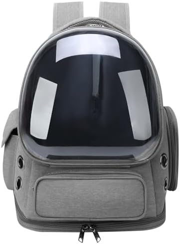 Cat Backpack Carrier for Cats and Small Dogs, Breathable Cat Bubble Backpack, Airline Approved Pet Travel Carrier for Hiking Camping Outdoor(Grey)