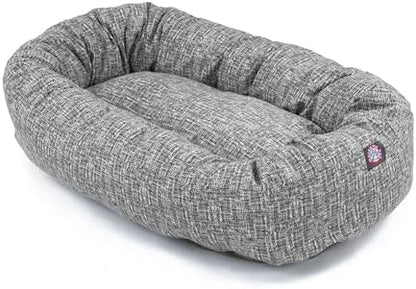 Majestic Pet Bagel Calming Dog Bed, 40 in Large, Round, Washable, Lt. Black