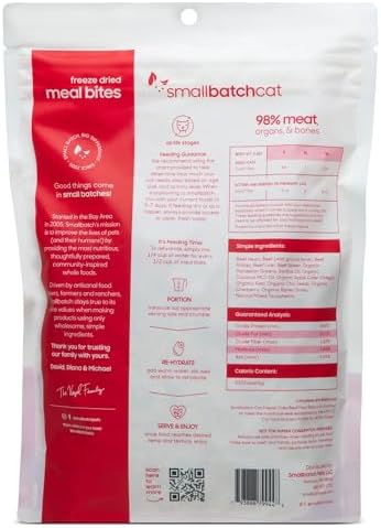smallbatch Freeze Dried Raw Cat Food, High Protein Beef Recipe, 10 oz