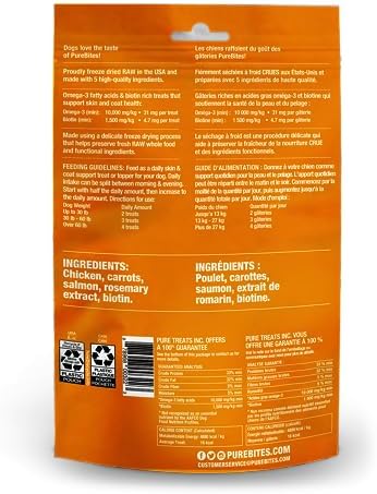 PureBites +Skin & Coat Freeze Dried Dog Treats, 3 oz