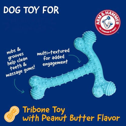 Arm & Hammer Nubbies T-Bone Dental Dog Chew Toy, Peanut Butter Flavor