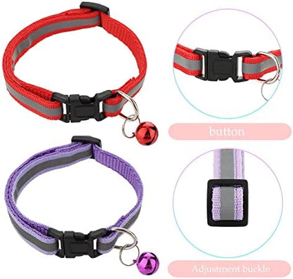4 Pack Rabbit Adjustable Collars with Bell, Guinea Pig Dragon Luminous Collar, Small Animal Exercise and Interaction Accessories