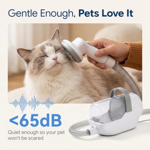Dog Grooming Vacuum, 6-in-1 Pet Grooming Kit with Nail Grinder