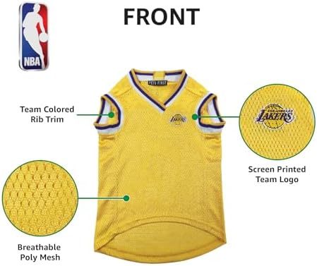 NBA Los Angeles Lakers Dog Jersey, Medium - Tank Top Basketball Pet Jersey