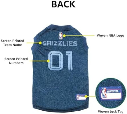 Pets First NBA MEMPHIS GRIZZLIES DOG Jersey, Medium - Tank Top Basketball Pet Jersey