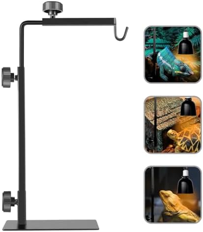 Reptile Heat Lamp Stand, Adjustable 16"- 31" H, Sturdy Metal Light Holder