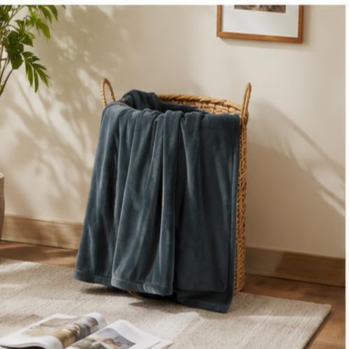 Vesgantti Dark Gray Cozy Throw Blanket for Sofa, Soft Fleece, 50x60