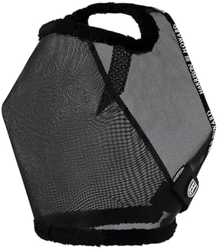 Harrison Howard All Round Mesh Horse Fly Mask UV Protective with Fleece Padded Edging Black XL