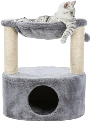 TRIXIE Baza Grande 23.6-in Cat Tree with Condo and Hammock, Gray