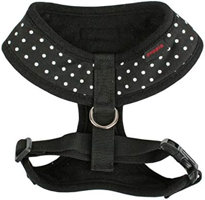 Puppia Dotty Dog Harness Over-the-Head No Pull No Choke Walking Training Adjustable for Small & Medium Dog, X-Small, Black
