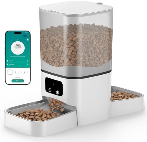 6L Automatic Cat Feeder for 2 Cats, APP Control, Precise Portion Control