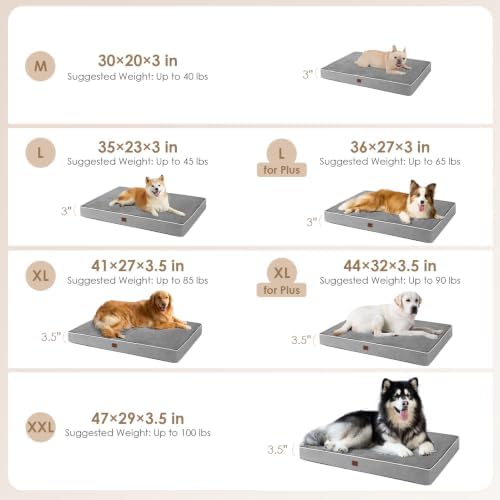 EHEYCIGA Extra Large Waterproof Dog Bed Mat Washable, 44x32Inch, Grey