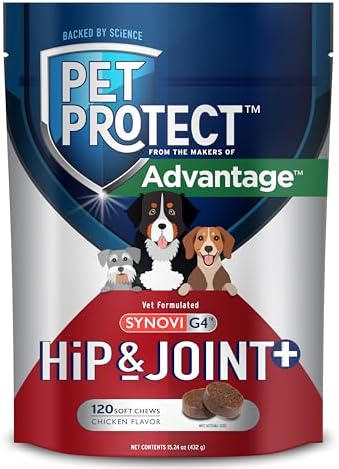 Pet Protect Hip & Joint+ Supplement for Dogs, Chicken Flavor 120ct