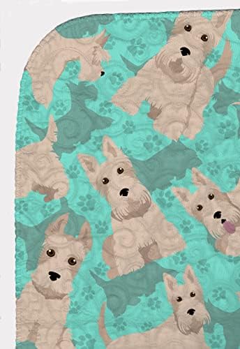 Caroline's Treasures MLM1072LQB Wheaten Scottish Terrier Quilted Blanket 50x60 Artwork Pattern Quilted Throw Blanket for Bed, Couch, Sofa, Soft and Lightweight