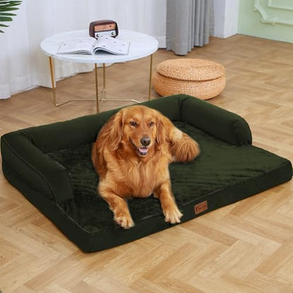 Waterproof Orthopedic Dog Bed for Large Dogs, 36x27in, Olive Green