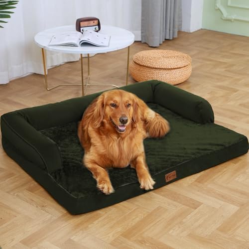 Orthopedic Dog Bed for Extra Large Dogs, 53x42in, Olive Green