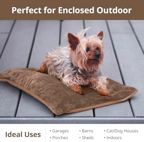 Outdoor Cat Heating Pad, 19.7" x 15.7", 40W, Brown