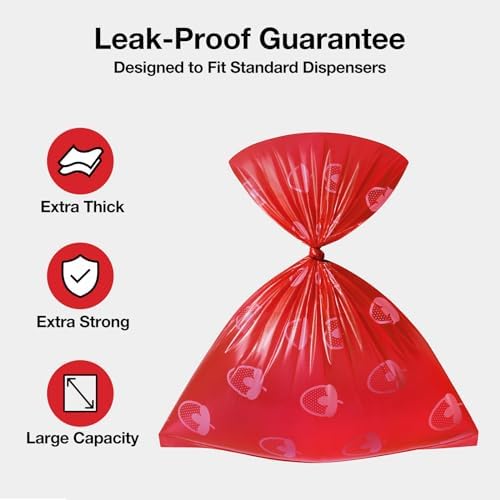 VETRESKA Strawberry Scented Dog Poop Bags, Leak Proof, 540 Counts