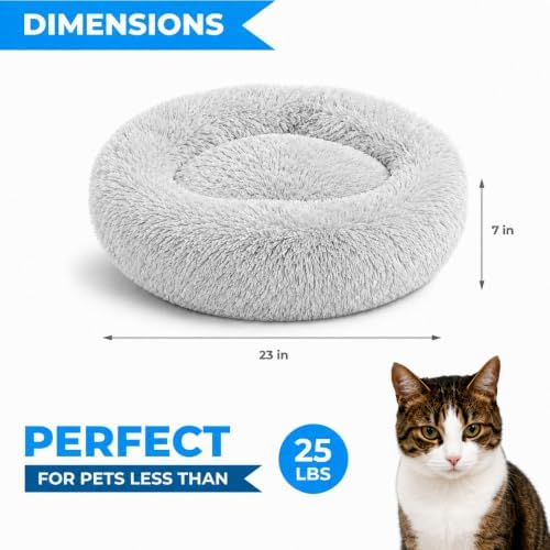 Whiskers & Friends Cat Beds for Indoor Cats & Small Dog, Fluffy Cat Bed