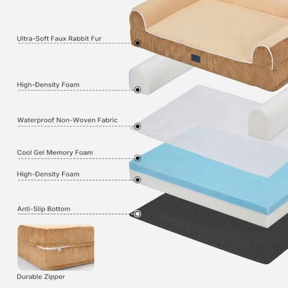Veehoo Orthopedic Dog Bed for Medium Size Dogs, 5" Extra Thick Memory Foam