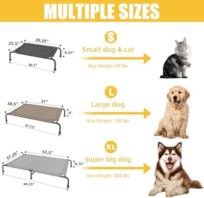 Simple Trending Raised Dog Bed for Large Dogs, Waterproof XL Dog Cot, Brown