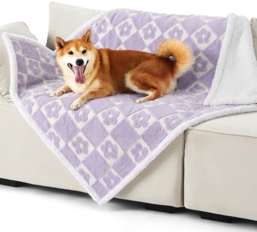LE SURE Waterproof Dog Blankets for Large Dogs Cute Cozy 3D Jacquard,40x50