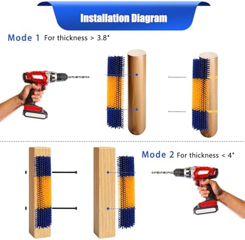 2pcs, Horse Brush, Livestock Scratching Brush, Goat Brush, Goat Scratching Post, Includes 8 Screws, Livestock Scratcher For Horses, Cows, Goats & Pigs Promotes Cleanliness & Skin Health