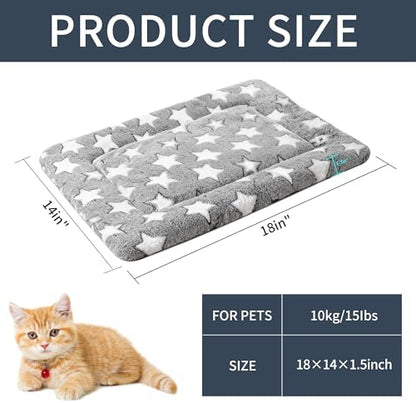 Dog Bed Mat, Reversible Crate Pad & Cute Dog Bed - Machine Washable Kennel Mat with Ultra Soft for Small Dogs & Cats