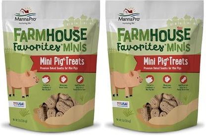 Manna Pro Farmhouse Favorites – Mini Pig Treats – Baked Snack for Mini & Tea-Cup Pigs – Hand Mixed Pig Treat – Peanut Butter Flavored – 3lb Bag (Pack of 2)