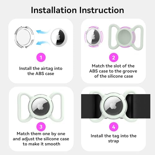 Waterproof AirTag Holder for Dog Collar, Soft Slide-On Dog AirTag Holder
