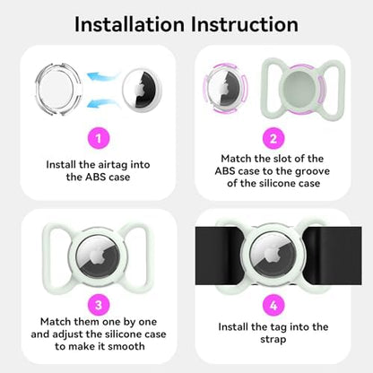 Waterproof AirTag Holder for Dog Collar, Soft Slide-On Dog AirTag Holder