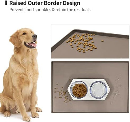 Silicone Dog Food Mat Waterproof Pet Feeding Tray for Small Medium Dogs