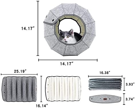 Foldable Pet Bed Cat Litter Breathable Kennel Cave Tunnel Toy Semi-Enclosed Creative Cat Mat Four Seasons Pet Supplies Felt Cloth