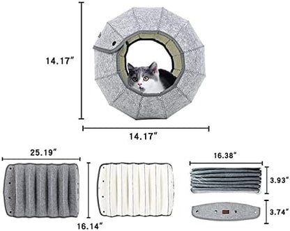 Foldable Pet Bed Cat Litter Breathable Kennel Cave Tunnel Toy Semi-Enclosed Creative Cat Mat Four Seasons Pet Supplies Felt Cloth